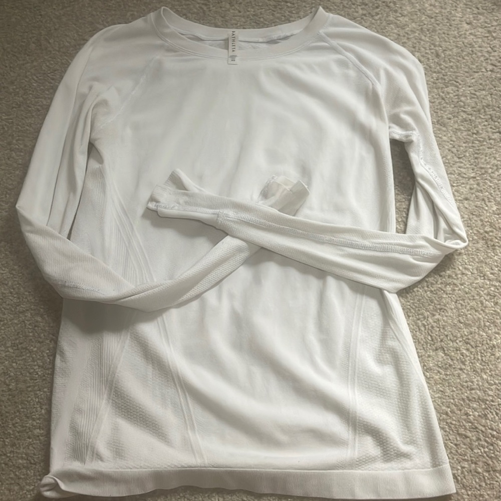 white athleta tight top